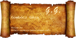 Gombócz Géza névjegykártya